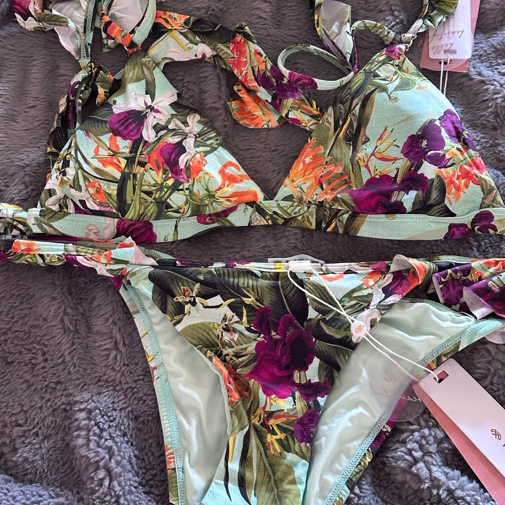 Pilyq Green and Purple Bikini Swimwear
